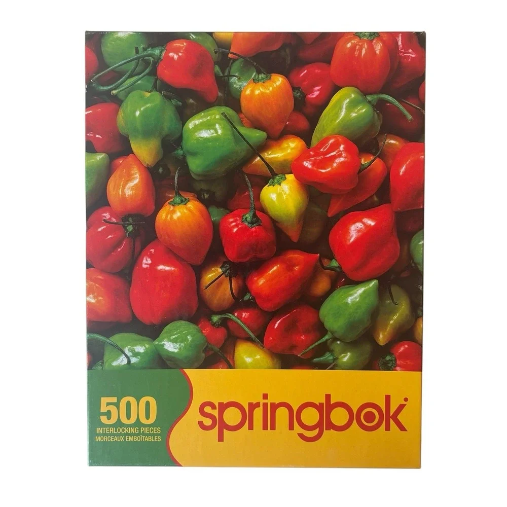 Springbok Jigsaw Puzzle Hot Peppers Complete 500 pieces Chiles Picantes